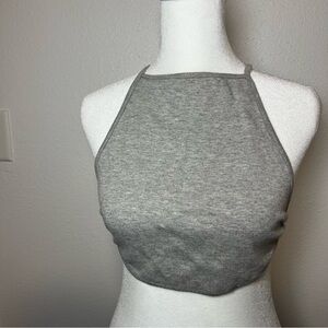 [FARM Rio] Gray Halter Crop Top